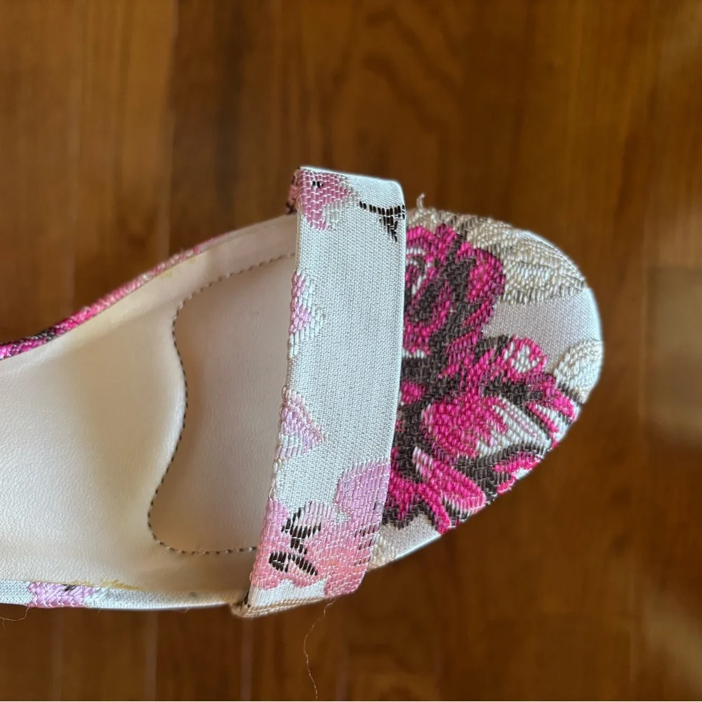 Kelly & Katie Tan Strappy Heel with Floral Embroidery - Picture 5 of 5